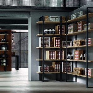 libreria componibile industrial dispensa cucina angolare